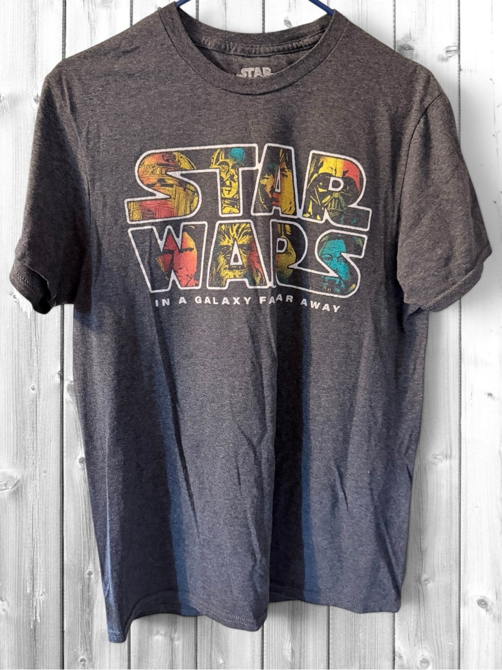 Star Wars Gray Tee with Multicolor Logo